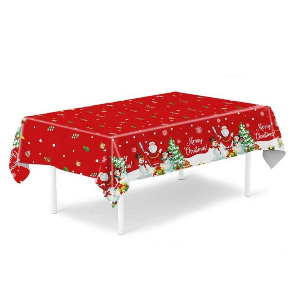 Plastic Table Cover Disposable Party Tablecloths Retro Christmas Tablecloth  Christmas Decoration