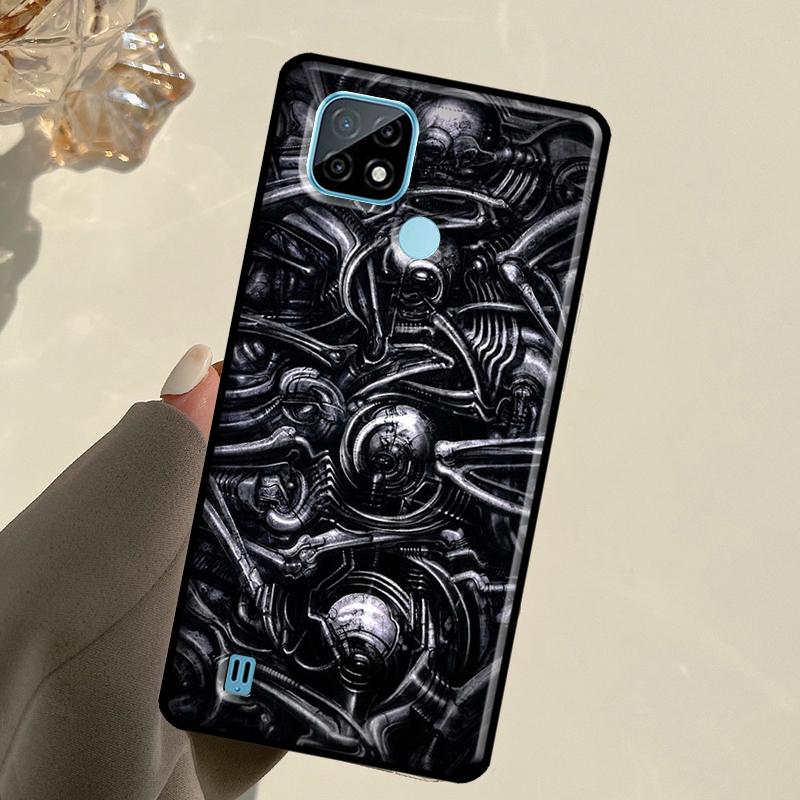 Hr Giger Li II For Realme C67 C75 C61 C55 C53 C51 C21Y C25S GT 6 6T 5 GT7 Pro 10 11 12 13 14 Pro Plus Case