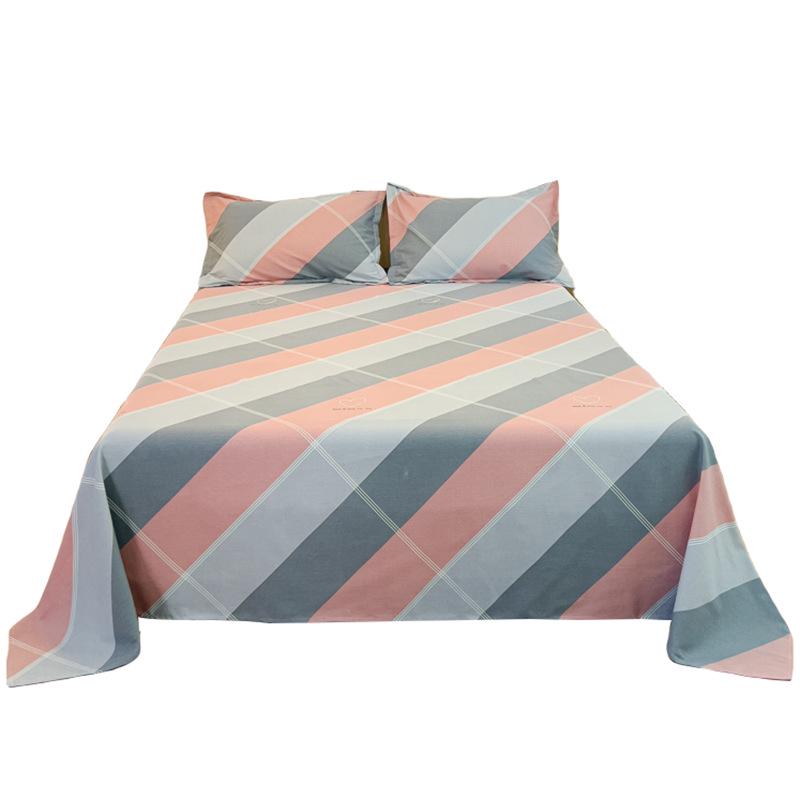 Long-Staple Cotton Brushed Bed Sheet - Solid Color, Thickened, Multiple Sizes (1.2/1.5/1.8m) for Dormitory Single Beds.