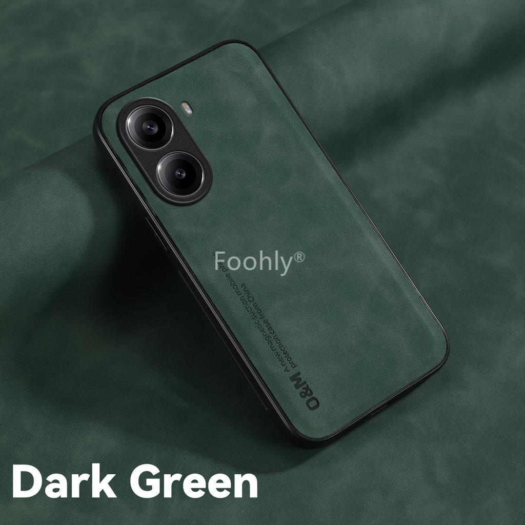 Nubuck Leather Shockproof Magnetic Case for Xiaomi Poco F7 5G Protective Cover Back Shell Coque Funda