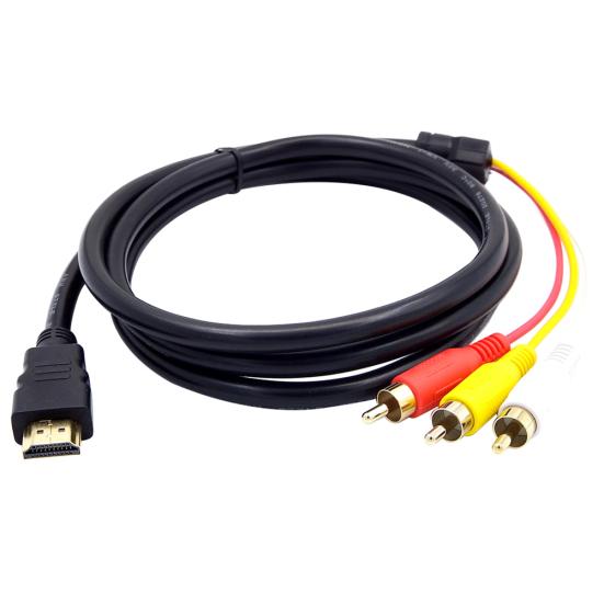 DOONJIEY HDMI-compatible Male to 3 RCA AV Composite Male M/M Connector Adapter Cable Cord