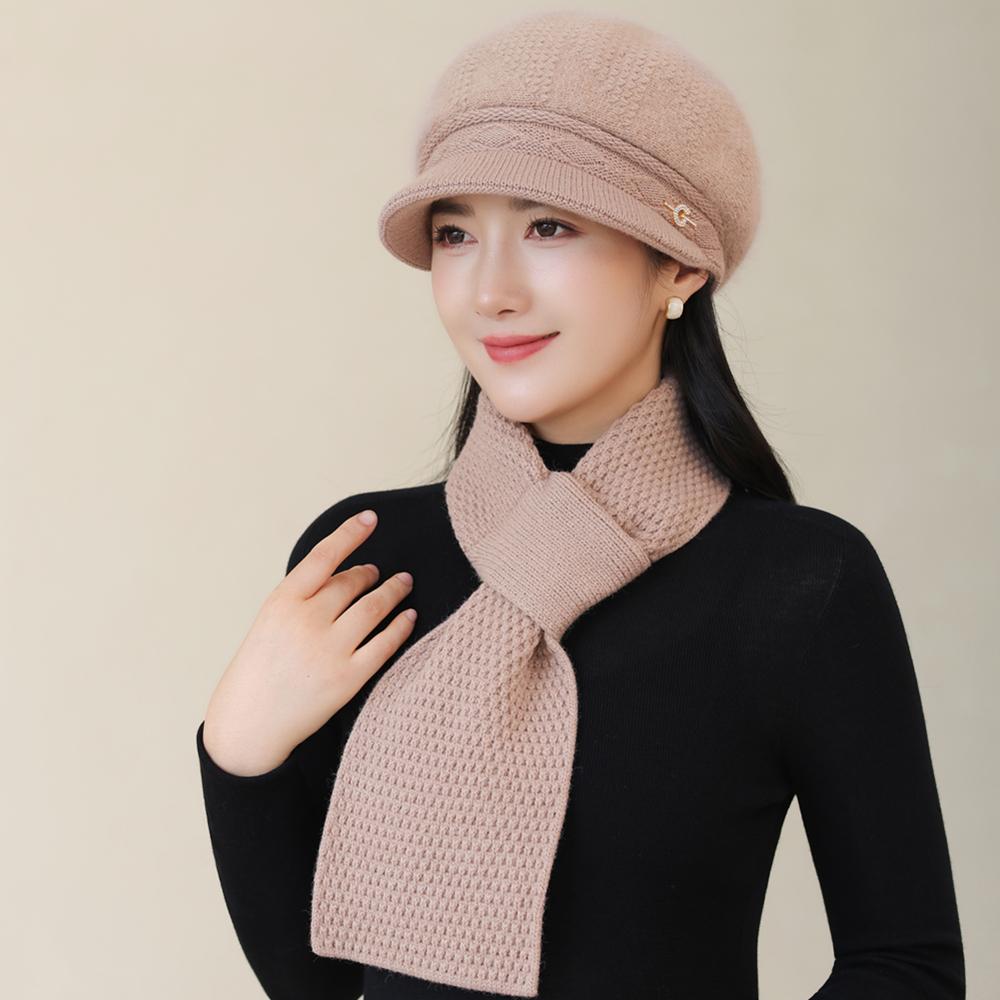 

Новый женский модный зимний теплый набор Плюшевая подкладка из искусственного меха Модные шляпы для женщин Повседневная вязаная шапка из смеси кроличьего меха Уличная одежда Set（56cm-60cm） верблюд