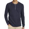 Men S Long Sleeve Waffle Knit Round Neck T Shirt Basic Top