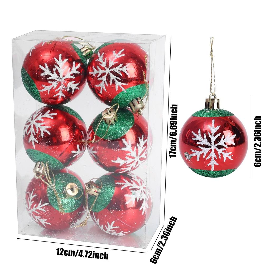 24/6Pcs Christmas Colored Balls Red Green White Spiral Colorful Painted Christmas Ball Xmas Tree Hanging Decoration Supplies