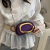 Gold Metal Closure Box Clutch Bag for Women Evening Wedding Party Cute Purse crossbody Bag purple green Metal handle Handbag