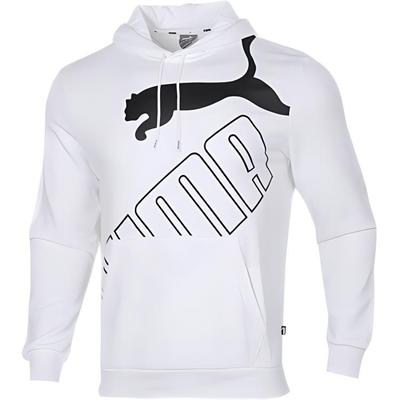 Puma Felpa con cappuccio a maniche lunghe in maglia sportiva casual da uomo Top Bianco 583505-02