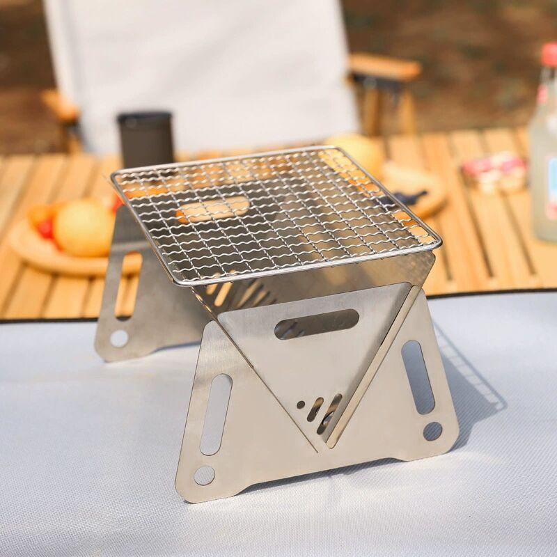 New Outdoor Removable Stainless Steel Incinerator Folding Barbecue Camping Portable Mini Charcoal Wood Burning Stove