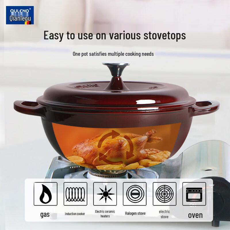 Эмалированная чугунная кастрюля-тушилка серии Duke от QULENO