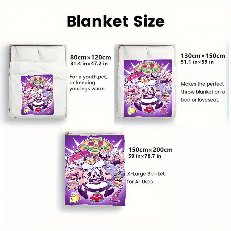 Pizza Tower 2D Flat Pattern Flannel Blanket High quality All Seasons Warmth and Comfort Perfect for Christmas Gifts.NMT0928541