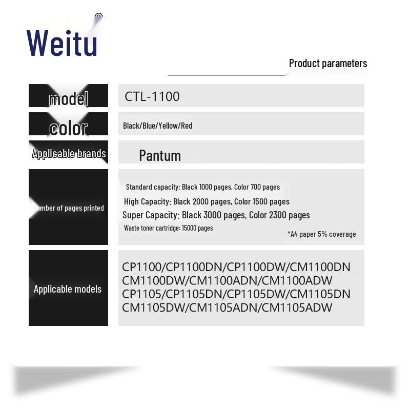 Weitu CTL-1100 / CWT-1100 Series Compatible Printer Consumables