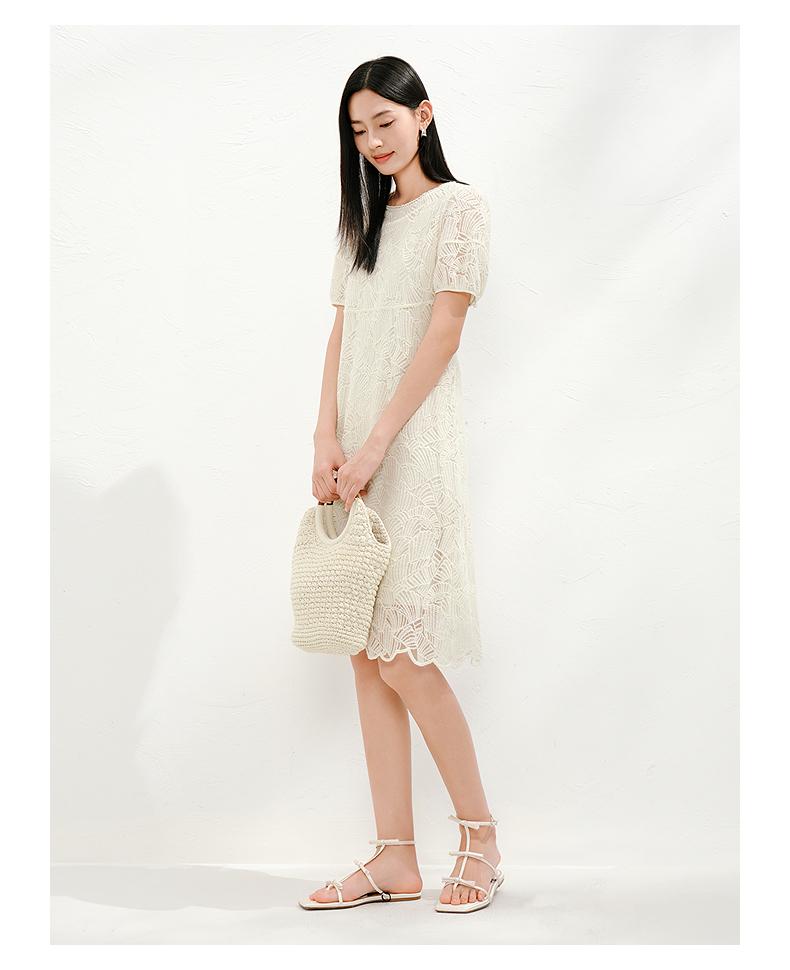 Jiuzi Anna Kou Elegant, Cold, Luxury Heavy Industry Bead Lace Small A Edition Dress for Women 2025 Summer New Style