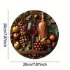 Metal Round Wall Art Grape Wine Decor 88 Inch Carved Plaque For Home Cafe