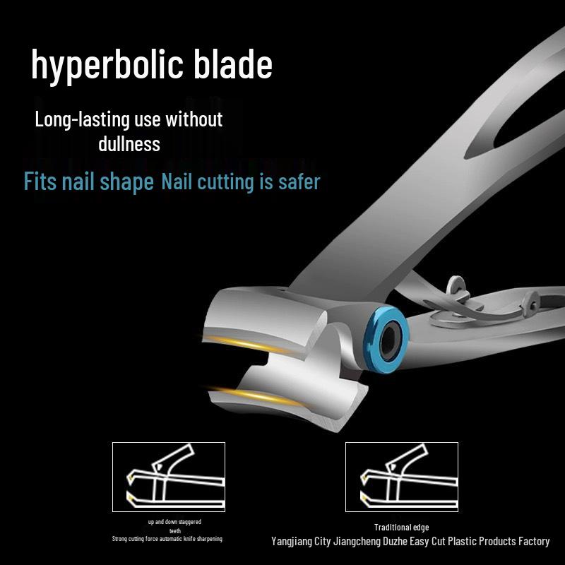 Stainless Steel Wide-Jaw Nail Clippers with Powder Die-Cast Finish for Manicure and Trimming