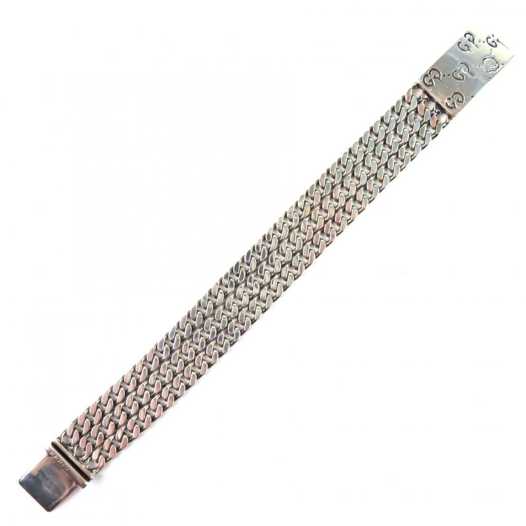 Great GUCCI bracelet ghost Skull GGPattern Triple Chain Silver SV925 Women Used