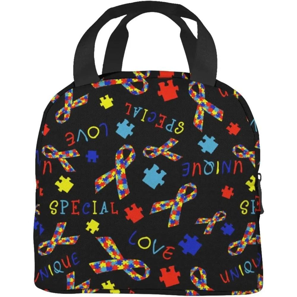 

Специальная любовь Черная сумка для ланча для женщин Изолированный ланч-бокс Многоразовая термосумка-холодильник Сумка-тоут для бенто для пикника, школы, работы 22x20x13CM бежевый