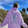 2025 Popular Fashion Hooded Sweater Ins Women's Shoulder Sleeves Fashion Marine Animal Whale Print