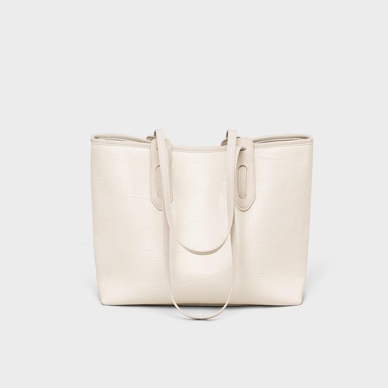 2025 New Women's Tote Bag Summer Genuine Leather High-End Large Capacity Fashion Versatile Commuter Shoulder Bag
