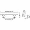 TRUSCO Horizontal Mini Handrail 35X450 Silver Light Oak HBIY450-SO