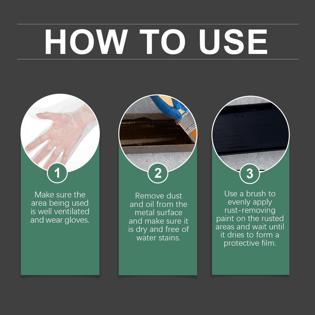 150g Metal Rust Removal Paint Metal Surface Rust Removal & Rust Prevention Long Lasting Protection Rust Quick Drying With Brush