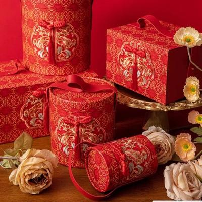 New Chinese Embroidery Gift Packaging Box Premium Handheld Gift Empty Boxes Birthday Gift Wedding Candy Box Tote Box
