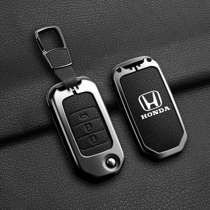 

Metal Car Smart Remote Key Fob Case Cover For Honda Civic Accord City Odyssey CR-V XR-V HR-V Vezel Jade Jazz Crider Accessories