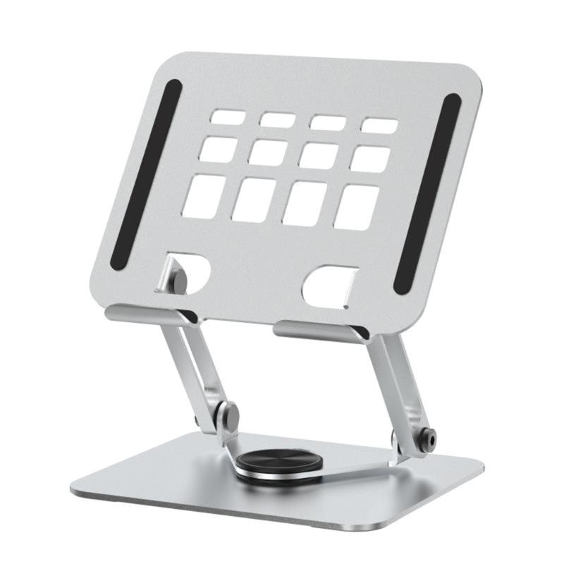 Tablets Desk Mount Stand, Aluminum 360 Degree Swivels, Heights Adjustable with Enhances Weight Support Bracket