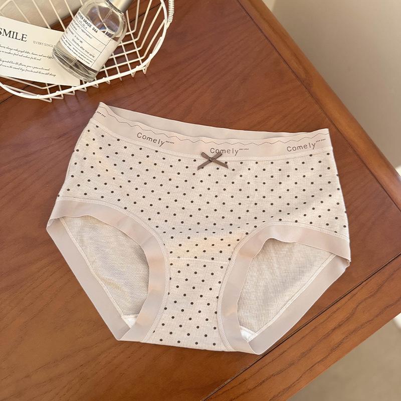 Ladies Summer Pure To Pure Cotton 7A Antibacterial Extension Crotch No Scar Middle Waist Triangle Briefs
