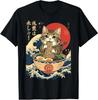 Cat Eating Ramen Noodles Kawaii Anime Manga Japanese Cat T-Shirt Gift New