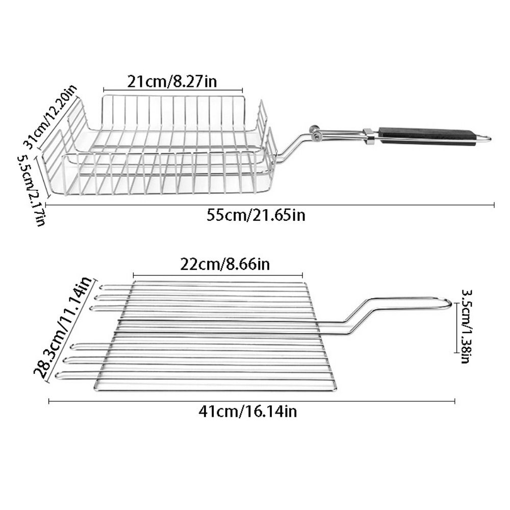 Folding BBQ Rack Portable Barbecue Mesh Mat Easy To Clean Fish Grill Basket  Outdoor
