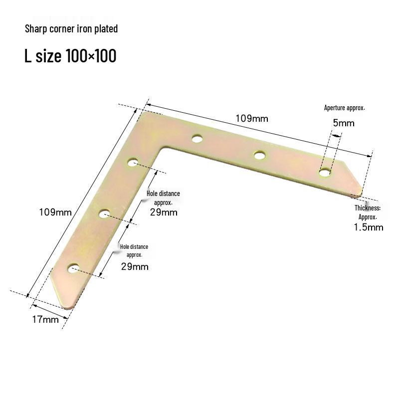90° TL Type Cold-Rolled Steel Angle Iron Shelf Support Connector