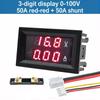 LIZAO DC 0-100V/200V Digital Voltage Current Power Meter 10A/50A/100A Dual Display Panel Meter