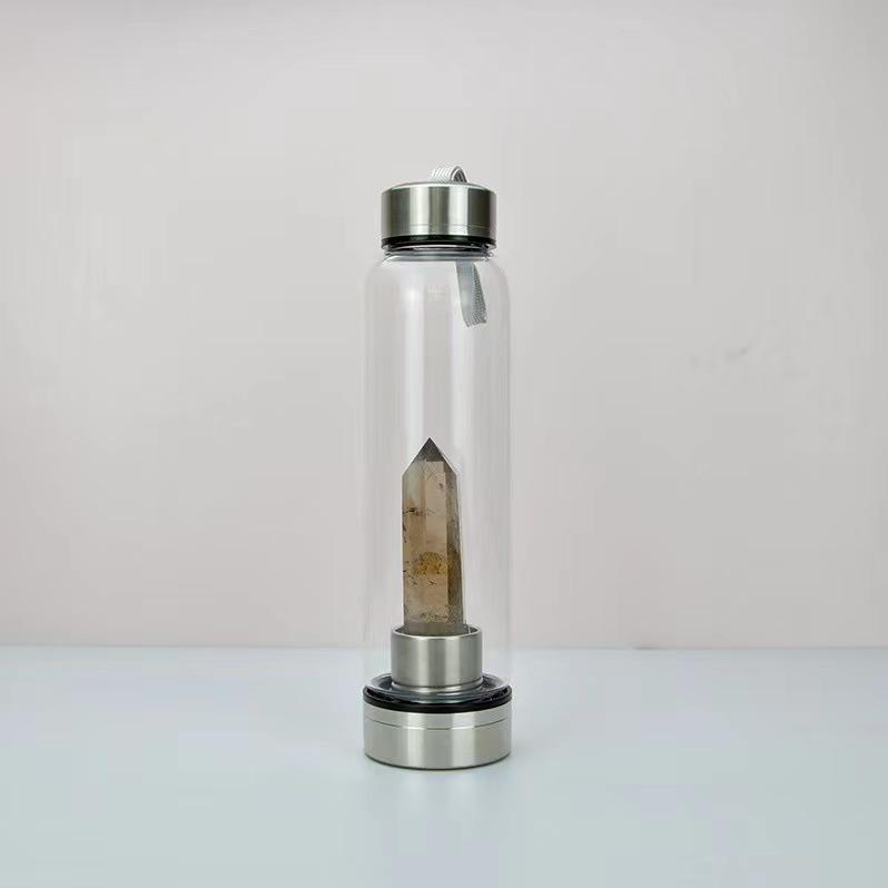 Hexagonal Prism Crystal Glass Water Cup with Magic Wand Spa Design - Custom Logo Option Available