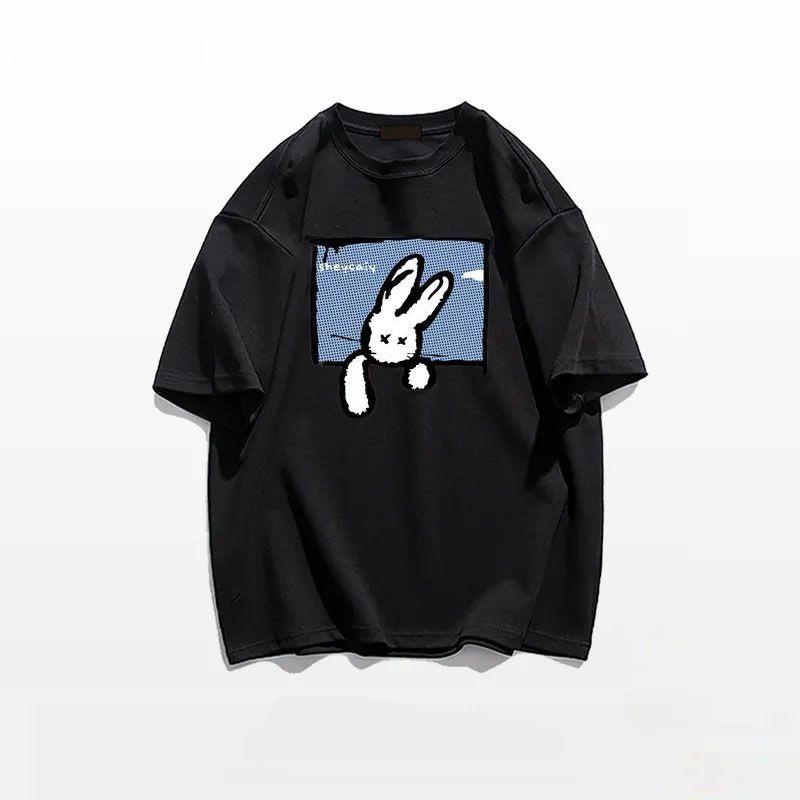 Trendy brand autumn men's short sleeved t-shirt men's pure cotton round neck plus fat plus plus plus size fat loose short sleeved navy blue