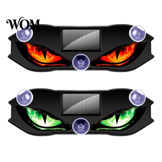 Vibration Sensor Car Light Solar Devil Eyes for Windshield, Window Warning Sign with Three Smart Modes, Custom Exterior Decoration LED Digital Panel,