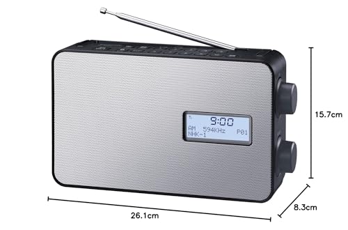 Panasonic RF-300BT-K Radio, FM/AM, Wide FM, Bluetooth Compatible, IPX4 Equivalent, Water-Resistant, Black