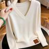 ZOSOUL Minimalist V-Neck Ribbed Knit Sweater