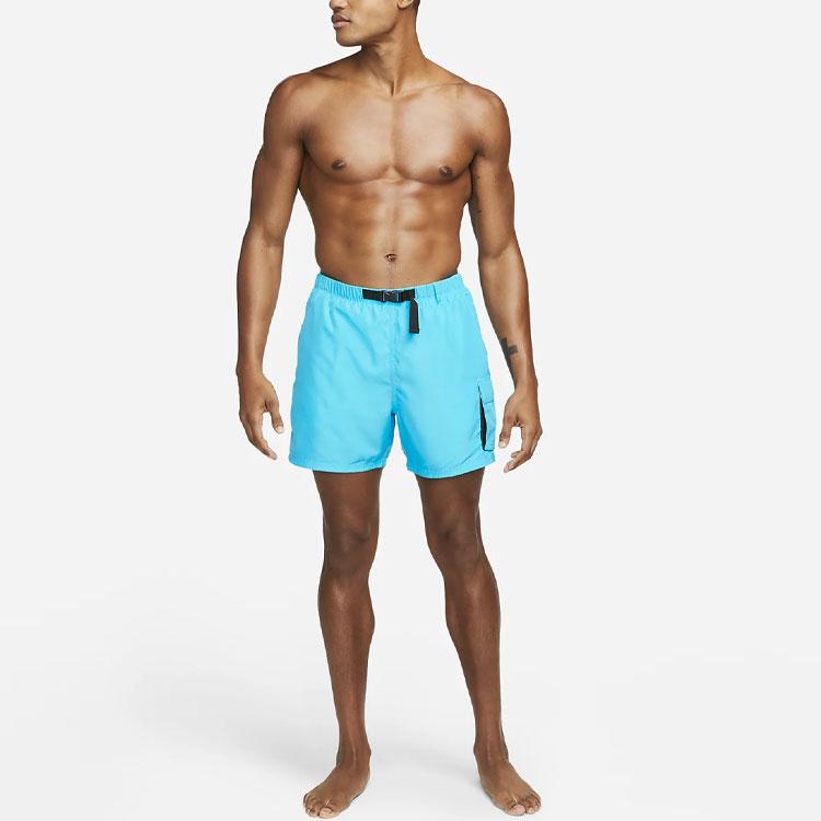 Nike Solid Color Brand Logo Pocket Drawstring Waist Shorts Men shorts Blue NESSB522-480