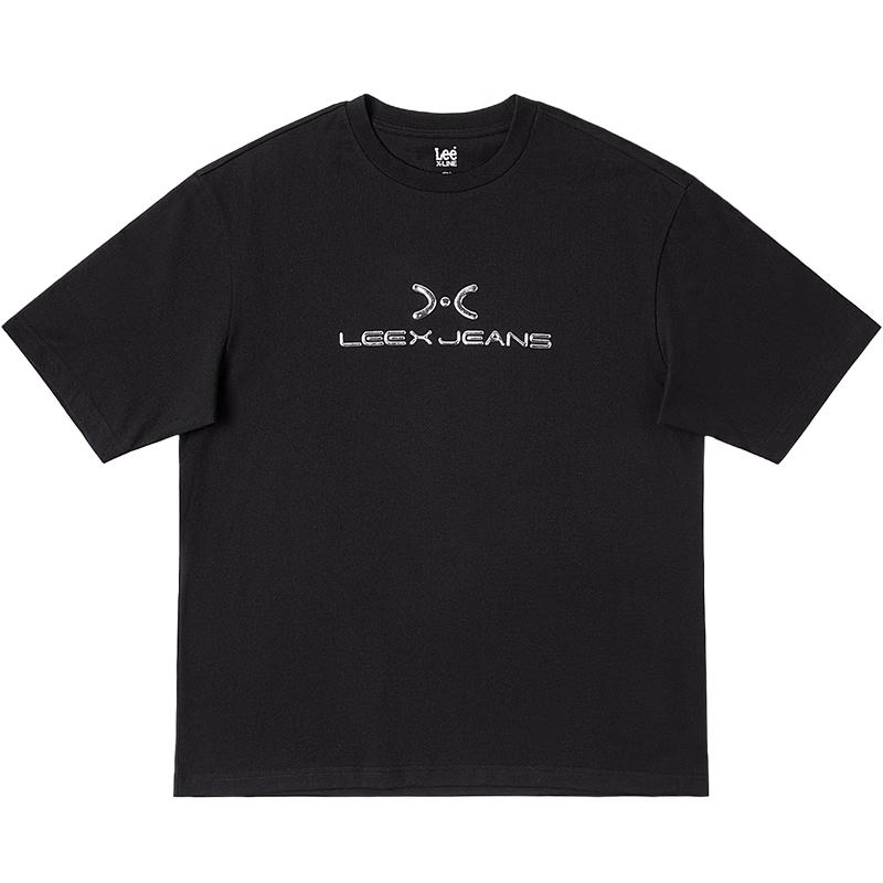 Lee Unisex Loose Fit Round Neck T-shirt with Silver 3D Logo M