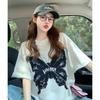 2026 New Lazy Slimming Butterfly Print Casual Fashion Niche Short-Sleeved Loose Versatile T-shirt