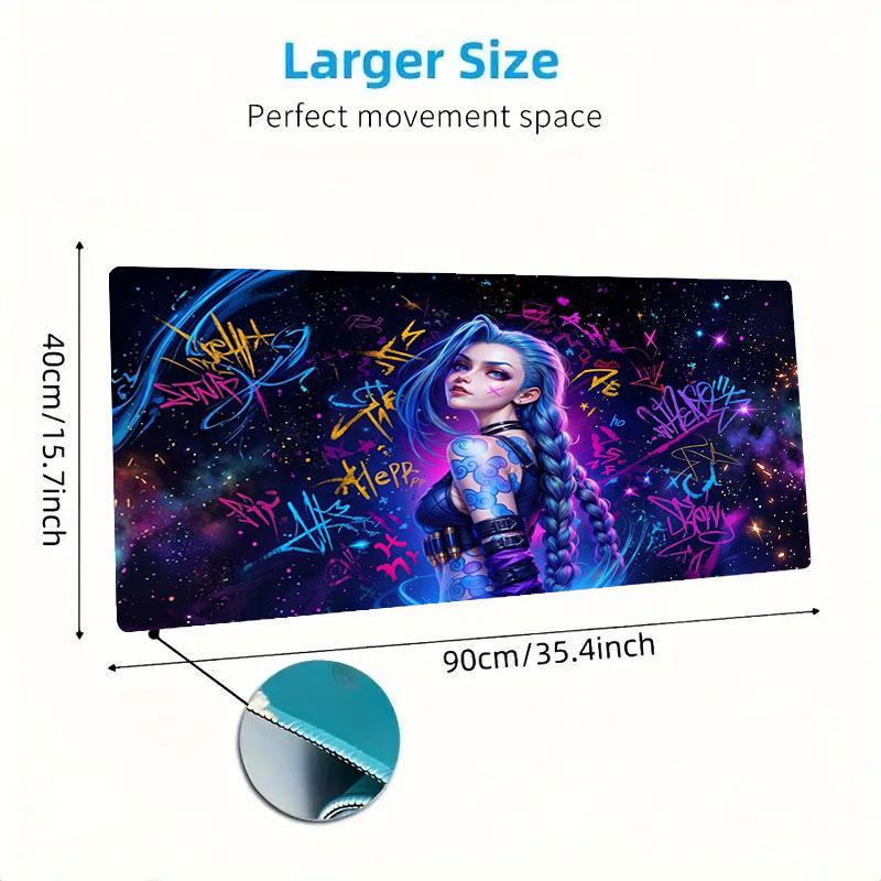 Neon Dreamscape Large Size Mouse Pad Large Gaming Table Cushion Nonslip Laptop Tablet Big Mousepad Xxl Mat Mini Pc Playmat With Lock Edge
