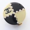 Used CHANEL COCO Mark Earring Gold Plated Plastic White Black Gold Used