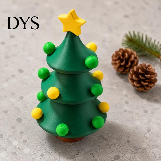 Fidget Spinner Tree 3D Printed Dancing Christmas Tree, Rotating Twisted Small Desk Toy, Mini Tabletop Decoration, Xmas Gift Accessories
