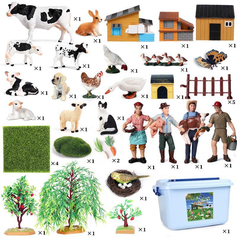 Wildlife Simulation Model: Tiger, Lion, Panda, Elephant, Rhinoceros, Kangaroo, Leopard, Horse, Sheep Toy Set