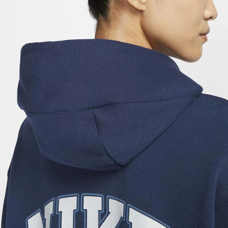 Nike Sportswear Phoenix Fleece Lettered Hooded Pullover Long Sleeve Sweatshirt Women sweatshirt Deep-Navy HV1743410