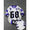 European and American men's summer striped letter print comfortable and breathable round neck