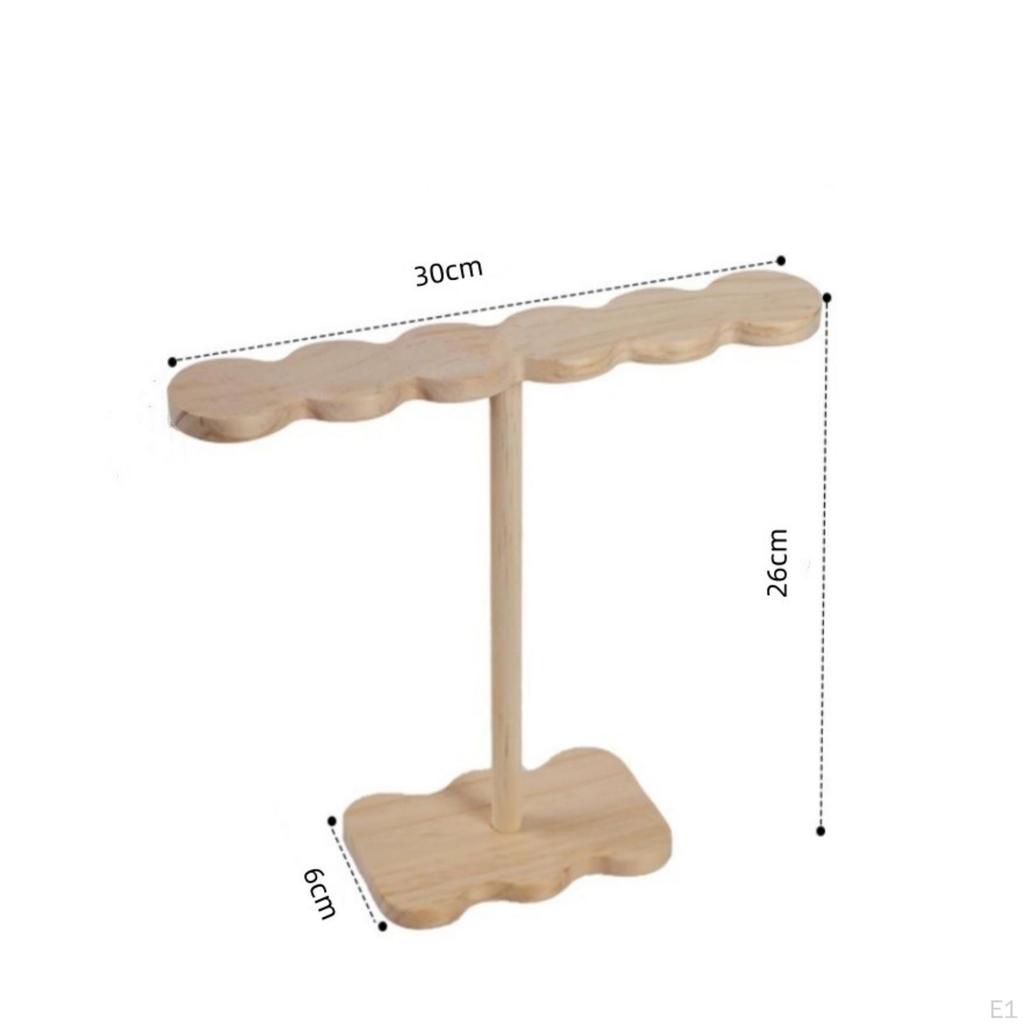 Wooden Headband Stand Versatile Hair Accessory Display Rack Wood Bracelet and Necklace Holder for