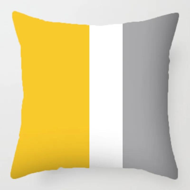 40X40 Yellow Geometric Throw Pillow Case Black Grey Striped Cushion Cover Modern Home Decor For Sofa Living Room Car Chair