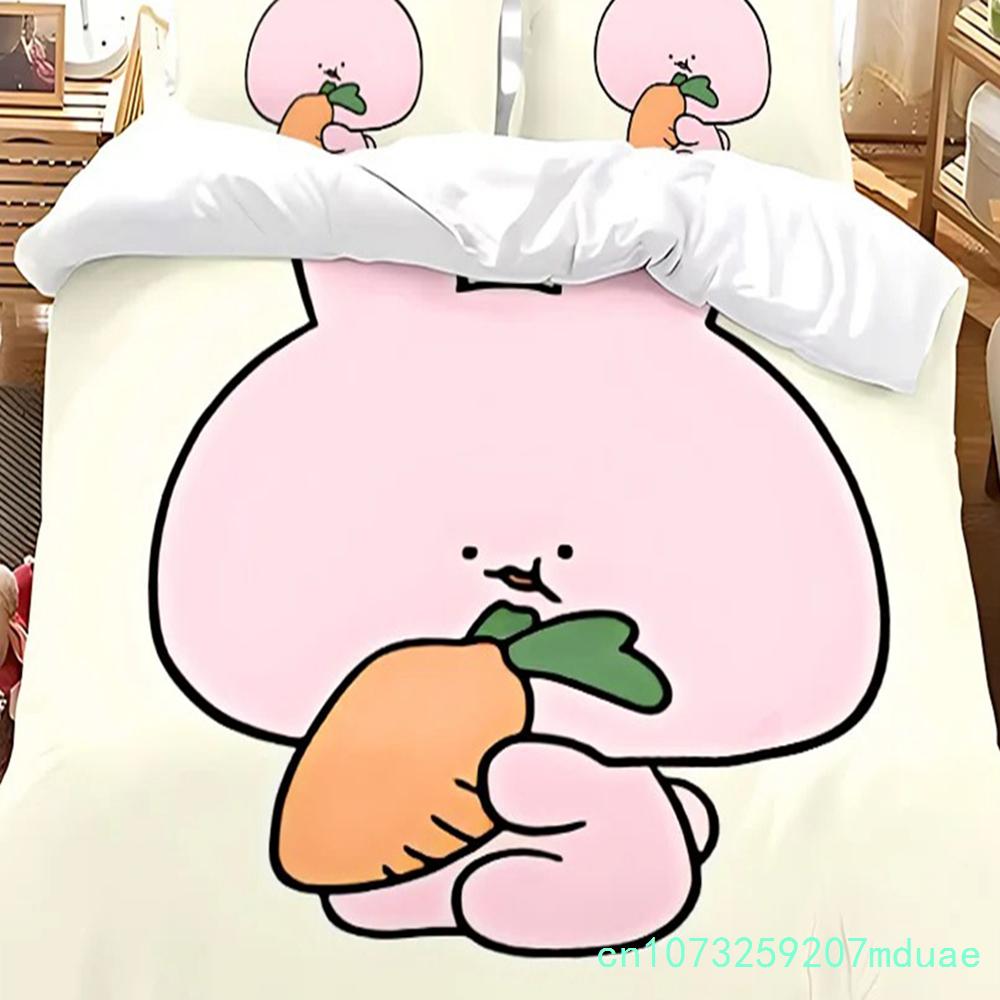New 3D Print Asleep Cute Asamimi Square Bedding Set,Girls Adult Single Twin Queen Size, Duvet Cover Pillowcase Bedding