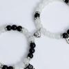 2Pieces Elegant Crystal Bead Bracelet Magnetic Clasp Handchain for Couples Adjustable Matching Wristbands Accessory