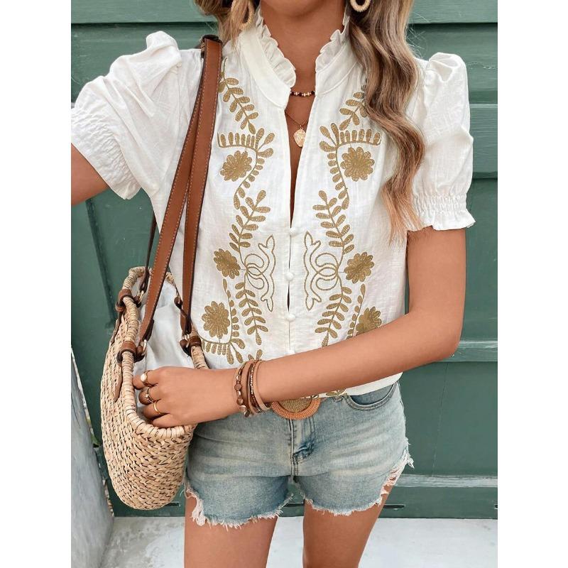 

Весенне-летний кардиган из чистого хлопка с вышивкой, пряжками и короткими рукавами с принтом «Bubble» 2XL абрикосовый